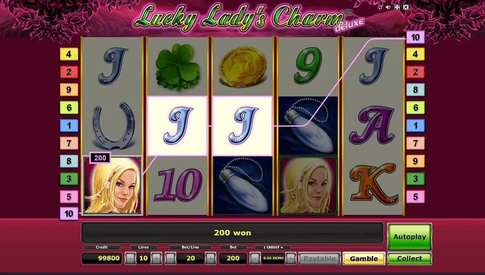 Lucky Lady's Charm Deluxe slot gameplay